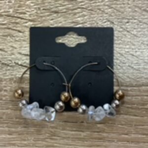 Earrings-Medium Gem Hoops quartz
