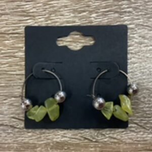 Earrings-Small Gem Hoops jade
