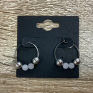 Earrings-Small Gem Hoops rose quartz