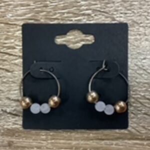 Earrings-Small Gem Hoops rose quartz