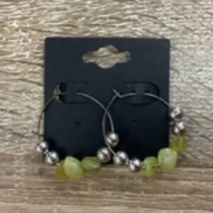 Earrings-Medium Gem Hoops jade