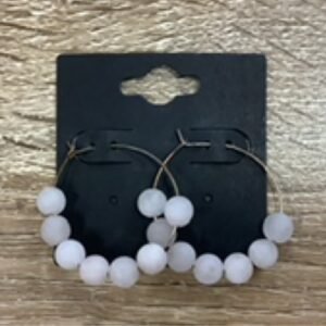 Earrings-Medium Gem Hoops rose quartz