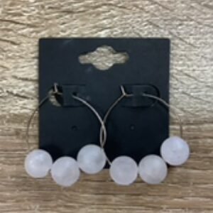 Earrings-Medium Gem Hoops rose quartz