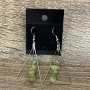 Earrings-Triangular jade