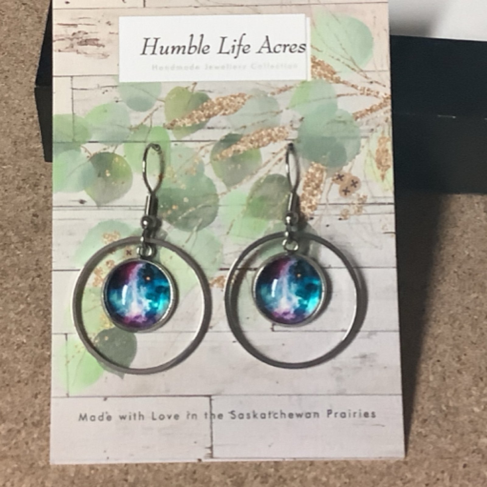 Galaxy hoop earrings
