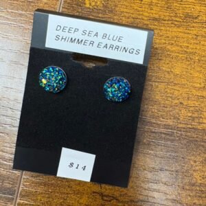 Deep sea blue shimmer earrings