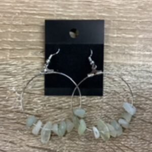 Earrings-Stone Hoop Lg amazonite