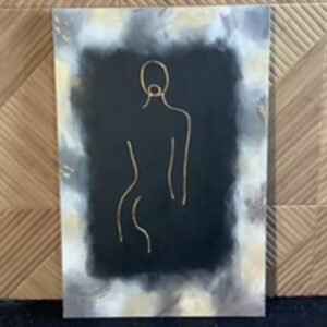 Painting-Female silhouette art gold leaf