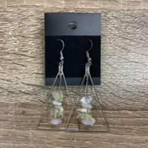 Earrings-Triangular citrine